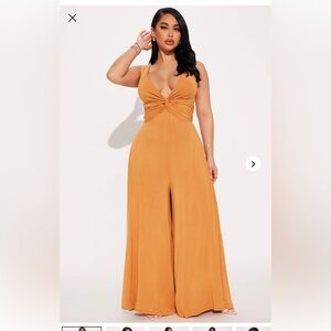 Fashion Nova Twist-Front Wide Leg Jumpsuit NWOT
